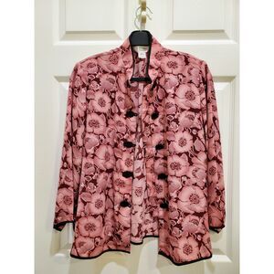 Vintage Floral Brocade Mandarin Collar Jacket